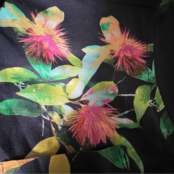 ROARK Scholar La Selva Button Down Linen Blend Shirt Tropic Floral Medium - Picture 4 of 6
